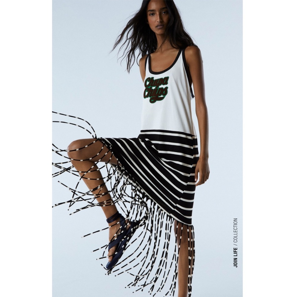 New Zara Chupa Chups fringed dress